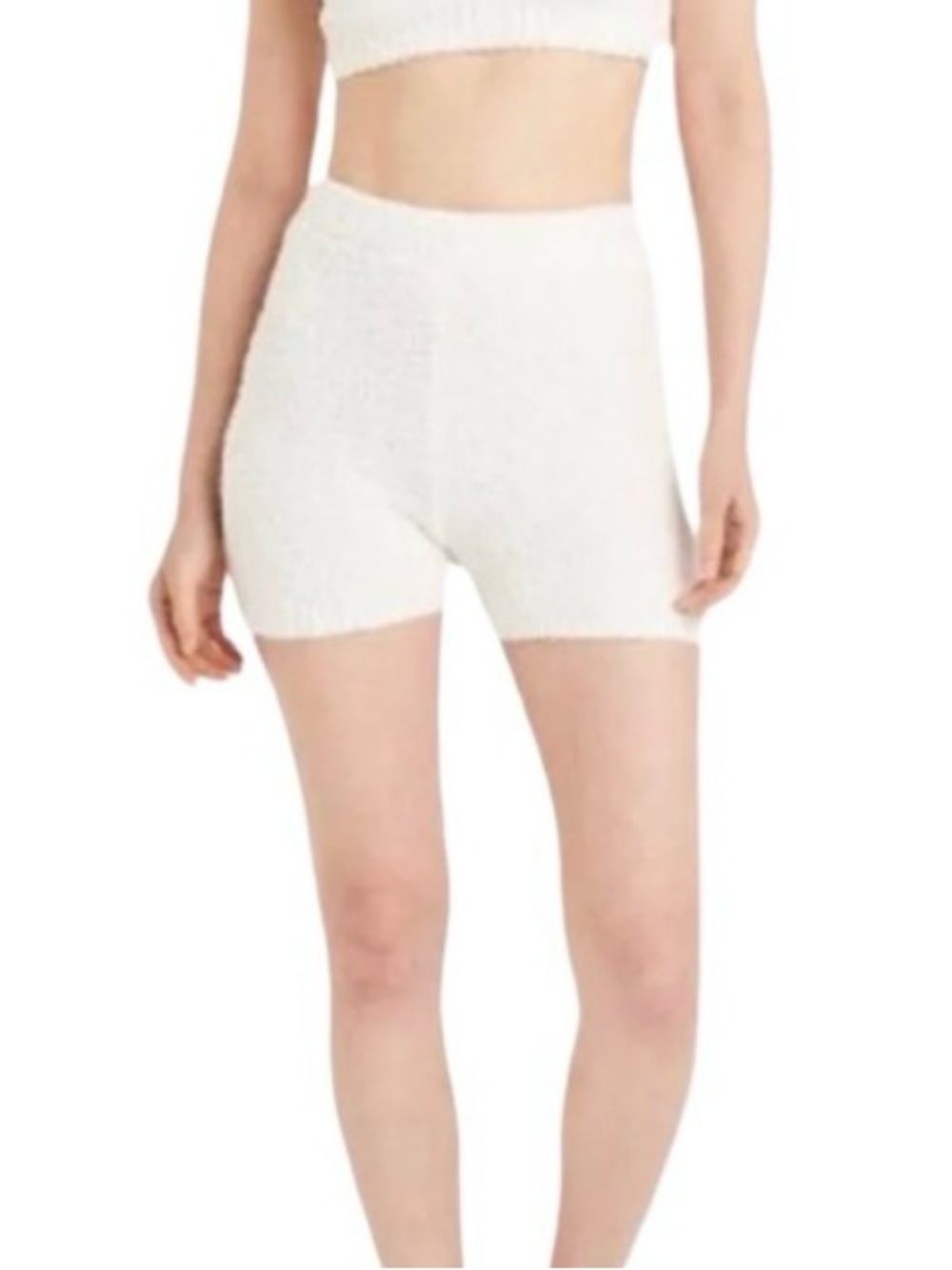 Target Colsie White Fluffy Shorts Loungewear Fleece Soft Stretchy Size Small